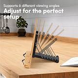 H&S Bamboo Recipe Book Stand with 6 Angles – Hands Free Cookbook Holder view 5