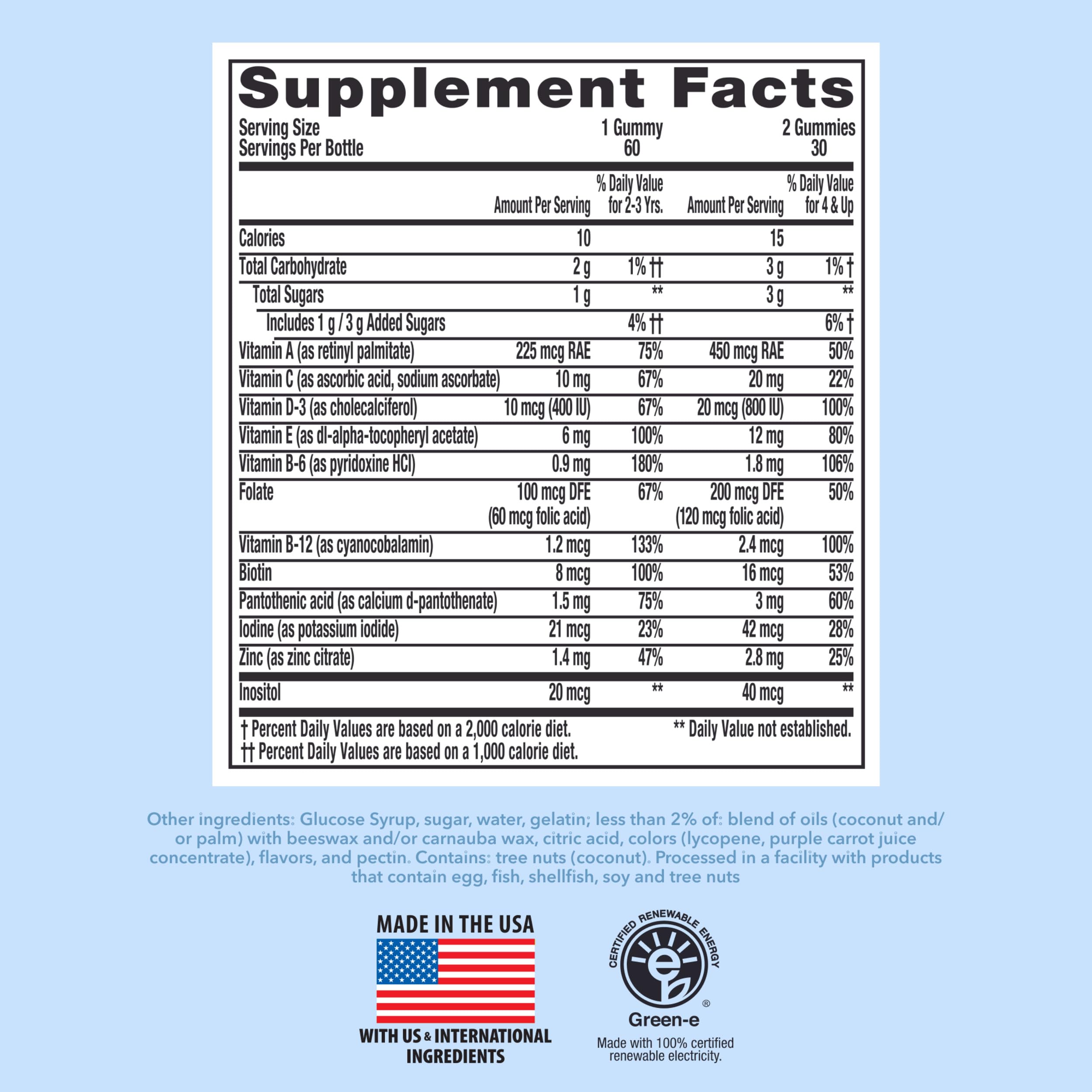 L'il Critters Frozen Daily Kids Multivitamin Gummies Assorted Berry Flavors for Ages 2+ Toddlers and Kids, Disney Multivitamin Gummies with 11 Essential Nutrients, 30-60 Day Supply, 60 Gummies