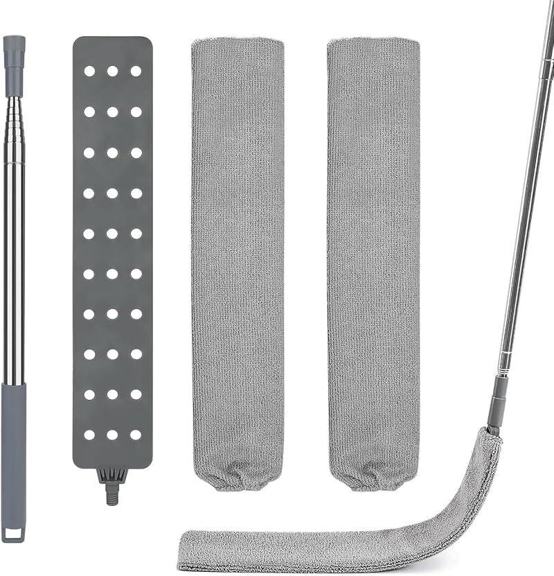 Fogray Gap Dust Cleaner with Telescopic Pole and Microfiber Cloths