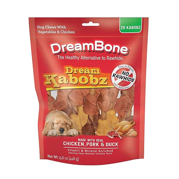 DREAMBONE DREAM KABOBZ 28 COUNT, RAWHIDE-FREE CHEWS FOR DOGS