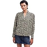 Madewell Women's Top Femme Long Sleeve Popover-Transpeed Cotton Viscose