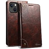 SINIANL Compatible with iPhone 15 Plus Case Wallet, for iPhone 15 Plus Wallet Case with Magnetic Kickstand Credit Card Holder Leather Folio Case Flip Cover for iPhone 15 Plus Brown