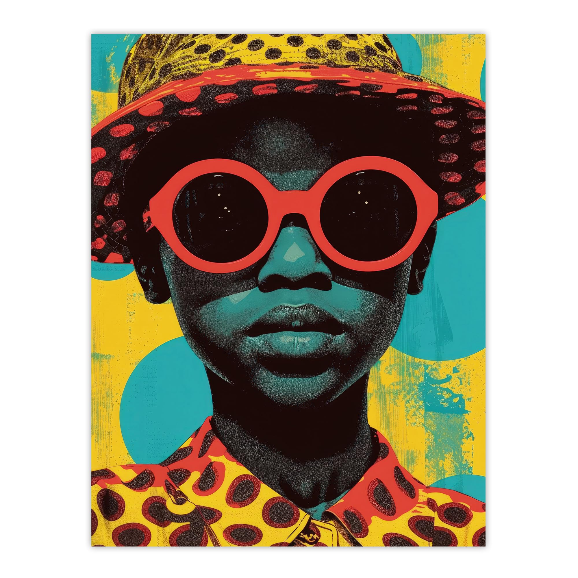 Artery8 Pop Art 60's Woman in Red Shades Bold Fun Drawing For Living Room Extra Large XL Wall Art Poster Print