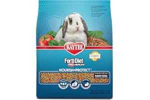 Kaytee Forti-Diet Pro Health Nourish+Protect Adult Rabbit Food, Comprehensive Nutrition Backed by Science, Digestive Health, Immune Support, 5 pounds