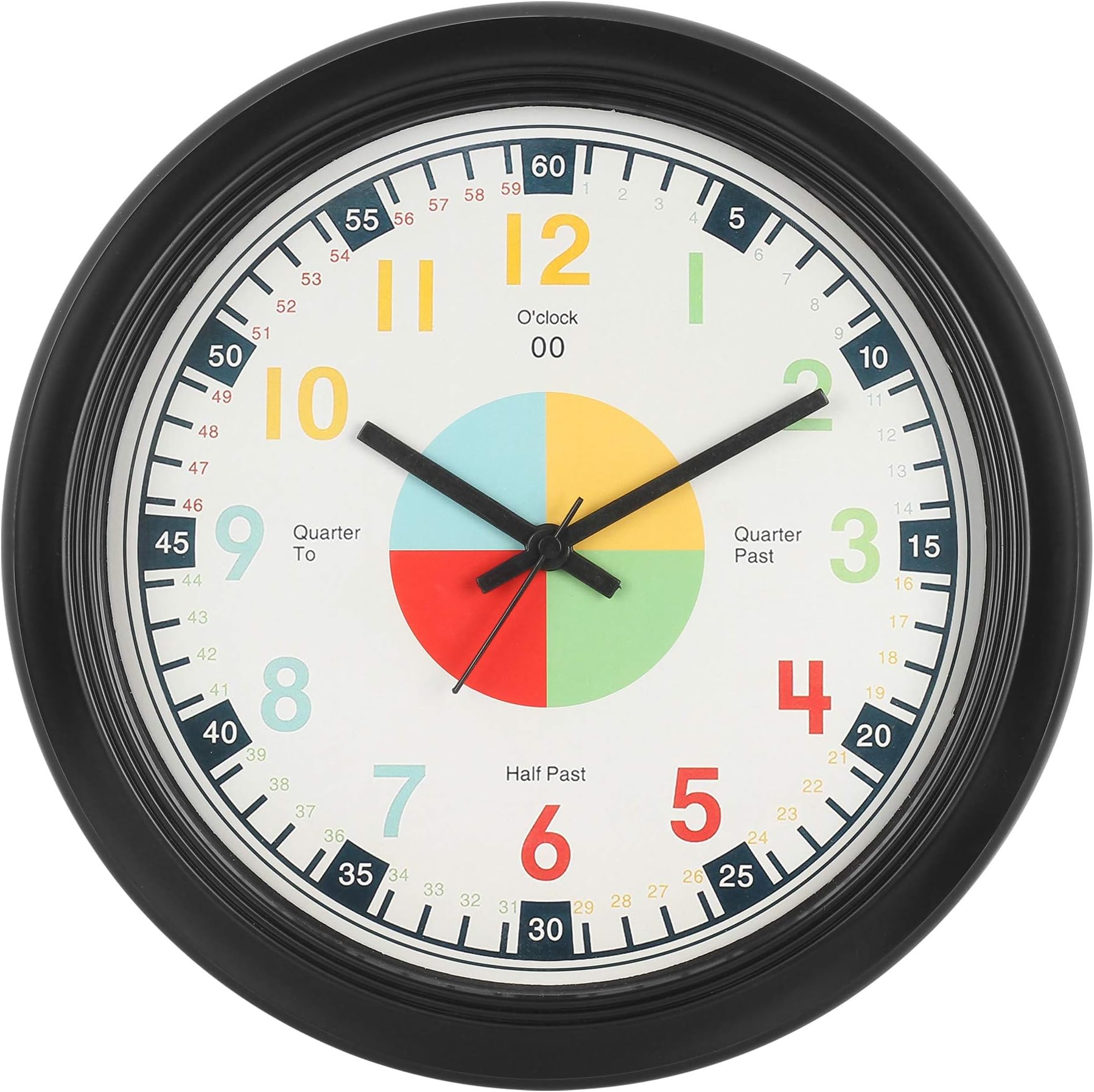 EFINITO Plastic Wall Clock (Black_14 Inch X 14 Inch X 2 Inch)