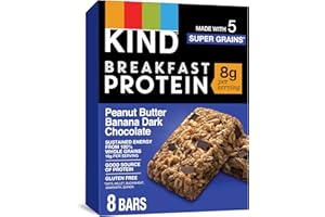 Kind Dark Chocolate Peanut Butter Banana Breakfast Bar, 0.88 Ounce (Pack of 8)