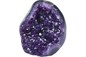 EXTREME ROCKS & FOSSILS Premium Amethyst Geode Stone Cluster [3 to 3.5 lb.] - Each Piece is Unique & Natural - Real Raw Healing Crystal Rock from Uruguay - Deep Purple Decoration - FREE Selenite Wand