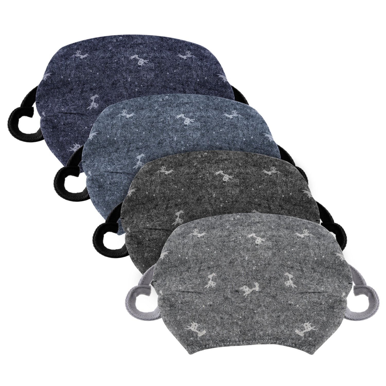 NKTM 4 Pack Unisex Cotton Mask Anti-dust Washable Reusable Mouth-muffle Windproof Protective Face Respirator for Winter One Size Fits Most