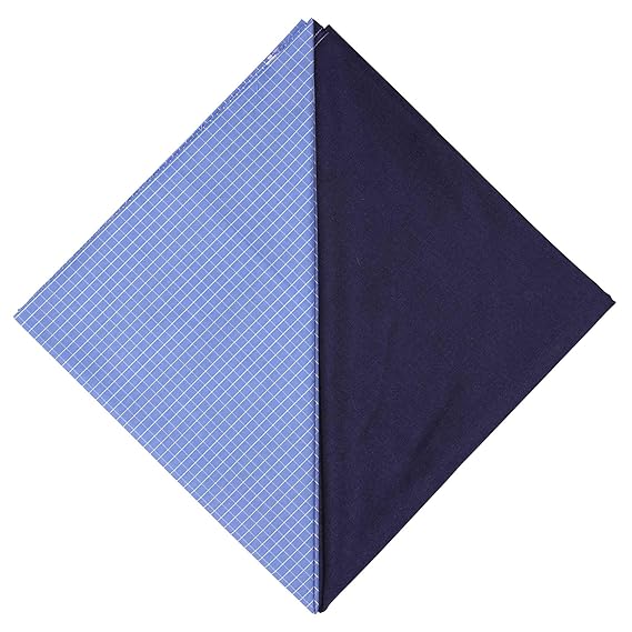 Uniform Sarees Corp Mens Regular Fit Shirt and Pant Combo Unstitched Fabric Set (Blue Shirt- 2.5 MTS, Black Pant- 1.3 MTS)