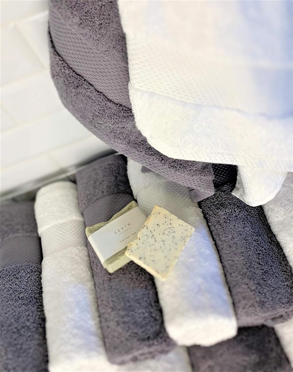 Myra Collection Quality Turkish Towels - 100% Turkish Cotton, Ultra-Soft, Fluffy, Absorbent, Durable, Eco-Friendly, Luxurious - Machine Washable (4 pcs Hand Towel Set, Charcoal): Home & Kitchen