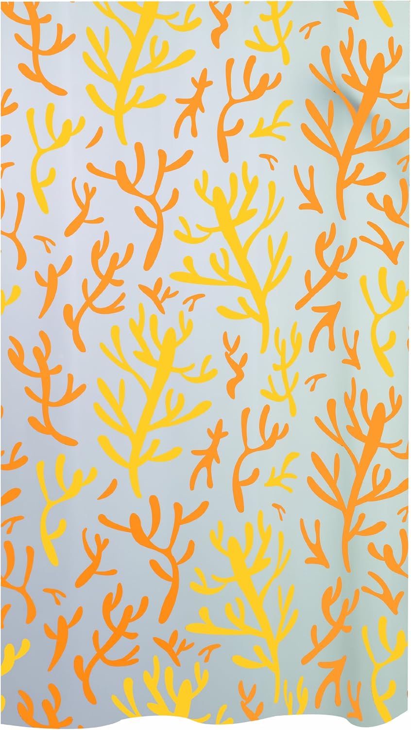 Spirella Cora PEVA Opaque Plastic Shower Curtain, 180 x 200 cm, Orange