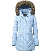Women's Long Warm Winter Coat Windproof Thickened Fleece Lined Down Jacket Waterproof Puffer Outerwear with Removable Hood