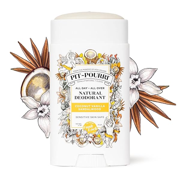 PIT POURRI ALL DAY-ALL OVER NATURAL DEODORANT, COCONUT VANILLA AND SANDALWOOD – 2.00 OUNCE (PACK OF 1)