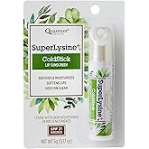 Quantum Health SuperLysine+ Lip Sunscreen SPF 21 Clear Balm, 0.17 oz | L-Lysine &amp; Herbal SPF Balm, Protects Lips from the Sun a Common Cold Sore Trigger, Moisturizing, Unscented Petroleum-Free