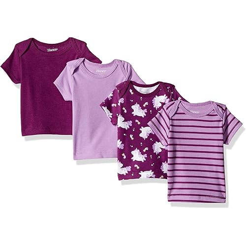 Hanes Ultimate Baby Flexy 4 Pack Short Sleeve Crew Tees
