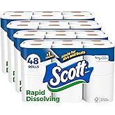 Scott Rapid-Dissolving Toilet Paper, 48 Double Rolls, Septic-Safe, Toilet Paper