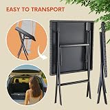 CASARIA Rome Polyrattan Folding Garden Table 65x65cm Weatherproof Black view 3