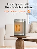 Dreo 1500W Smart Space Heater with 70° Oscillation, Alexa Google Home view 5
