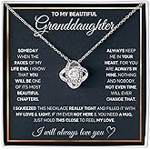 To My Granddaughter from Grandma | Birthday, Graduation, Christmas Jewelry Gift from Grandparents | Charm Necklace with Message Card and Gift Box