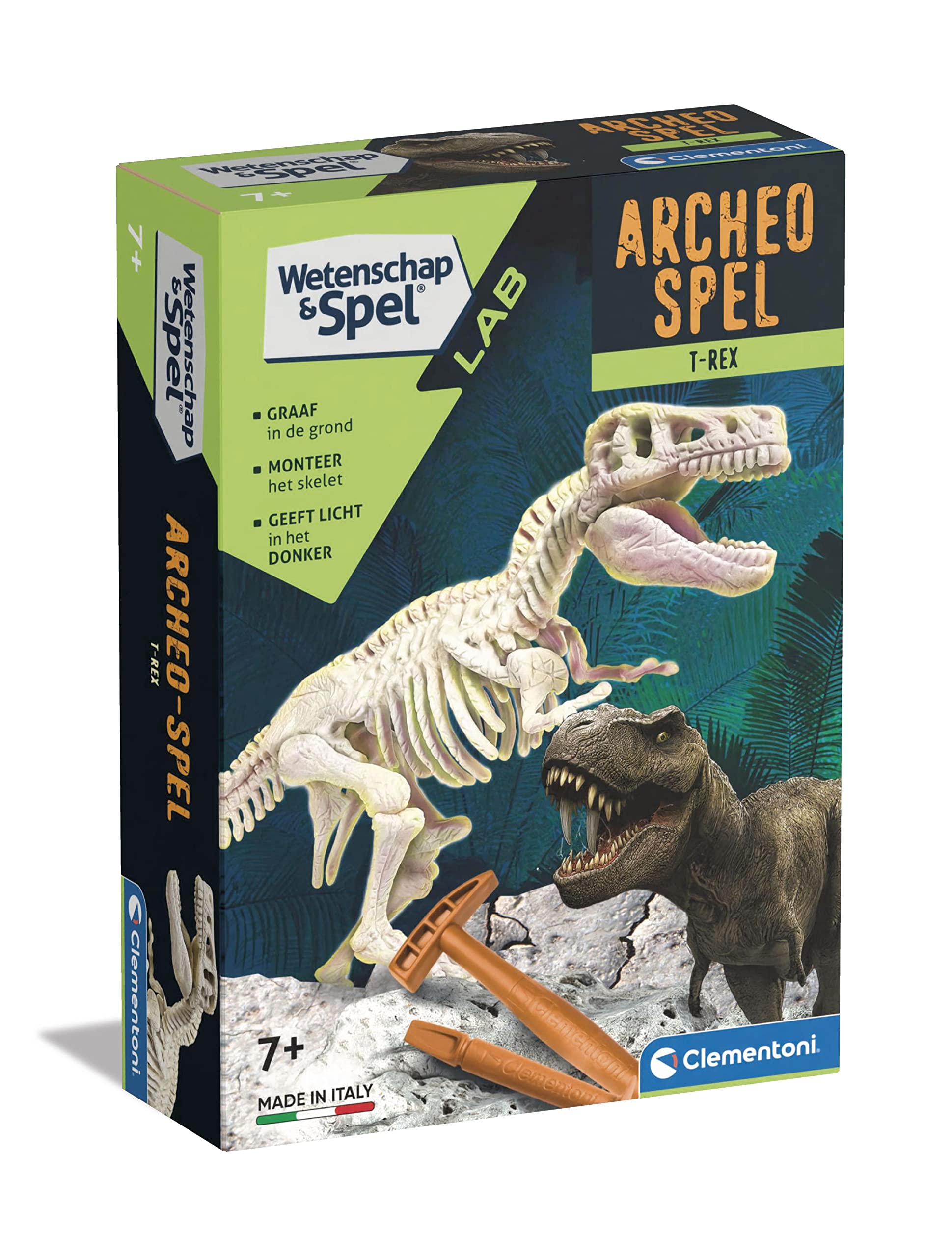 Clementoni 0619176 Archeo Game T-Rex Fluor 7+