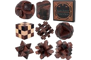 MYTOTHFY 8 Pcs Brain Teaser Puzzles for Adults Teens - Wooden Puzzles 3D Puzzle Game Toys for Adults Teens - Unlock Interlocking Puzzle Adult IQ Education Smart Toys