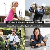 CAMBIVO Elbow Support 2 Pack with Gel Pad Dual Stabilizers Grey M view 8