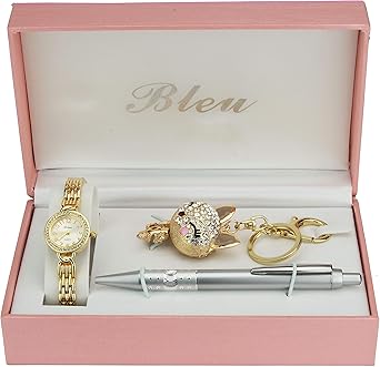 Set de Regalo para Mujer Reloj – Oro – llaveros – bolígrafo: Amazon.es: Relojes