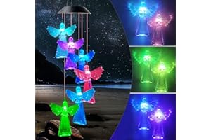 JOBOSI Angel Wind Chimes, Gifts for mom, Garden Gifts, Wind Chimes Outdoor, Chime Outside, Solar Wind Chimes, Gifts for mom Grandma Family