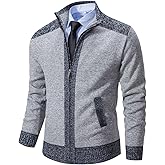Msmsse Men's Cardigan Sweaters Full Zip Knitted Sweater for Men
