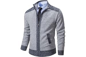 Msmsse Men's Cardigan Sweaters Full Zip Knitted Sweater for Men