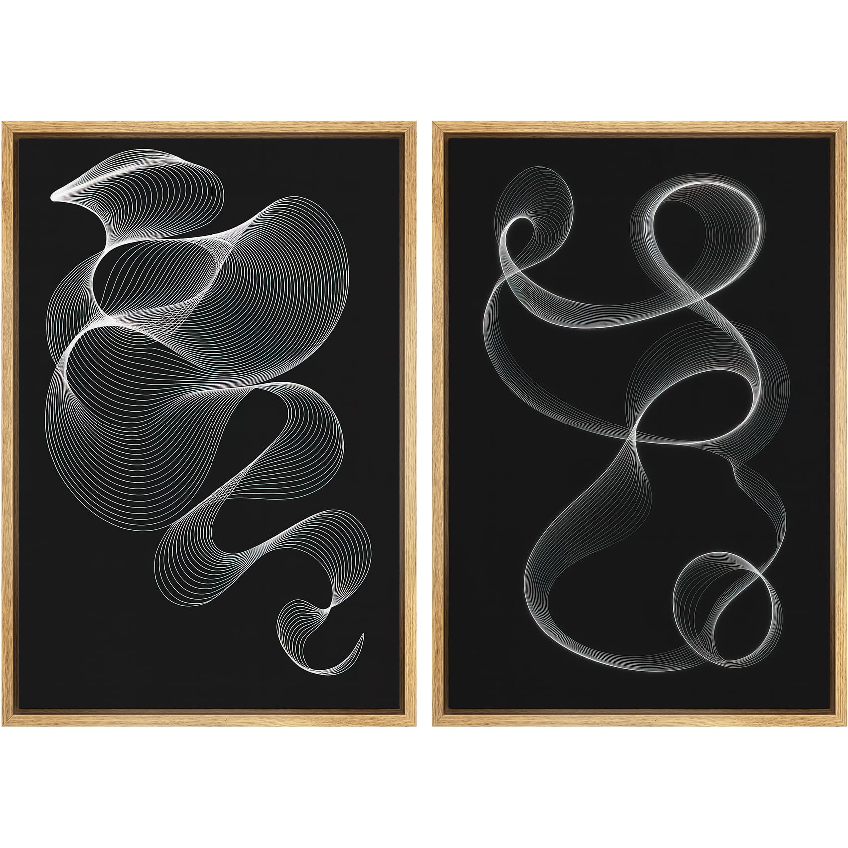 MUDECOR Framed Canvas Print Wall Art Set White