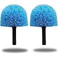 2 Pack Cobweb Duster Head Brush-Twist-On Spider Web Brush for Outdoor & Indoor Web Cleaning // Fits Standard Acme Threaded Poles // Cobweb Duster Brush Head Only-Blue