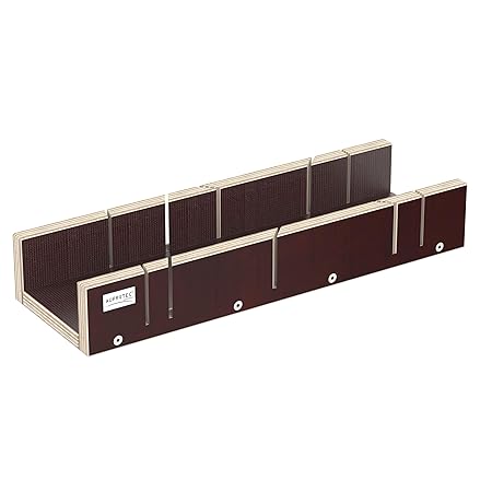 AUPROTEC Schneidlade XXL 400 x 135 x 68 mm Multiplex Birkenholz beschichtet Siebdruck präzise Gehrungslade für 22,5 ° 45° 60°
