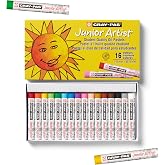 SAKURA Cray-Pas Junior Artist Oil Pastel Set, 16 Colors | Original Oil Pastels for Artists, Creamy Texture for Blending, Layering &amp; Scratching, Non-Toxic, Japanese Quality