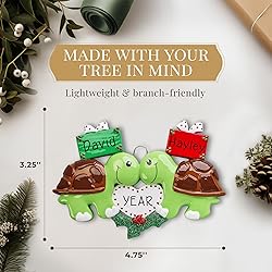 Personalized Turtle Couple Ornament 2025 | Free 24h