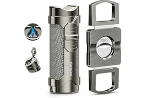 RONXS Torch Lighter, Windproof Lighters Butane Refillable, Adjustable Triple Jet Flame Cool Lighter, Best Gifts for Men (Butane Gas Not Included)