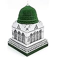 Modefa Islamic Turkish Table Decor Showpiece Gift Sculpture Figure | Al-Masjid an-Nabawi Medine The Prophet’s Mosque | Holy Kaba Replica (Silver)