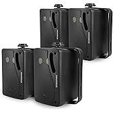 STUDIOFINIX 3.5'' Passive Outdoor Speakers Wired Waterproof,400W Premium Mountable Wall Mount Speakers with Superior Sound,All-Weather Durability,for Patio Marine Boat Garage Indoor(Black 2 Pairs)
