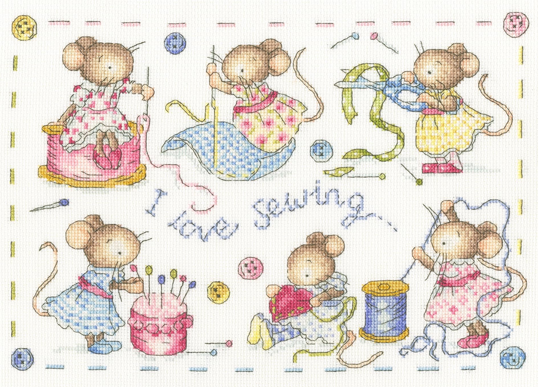 Bothy Threads Counted Cross Stitch Kit - I Love Sewing