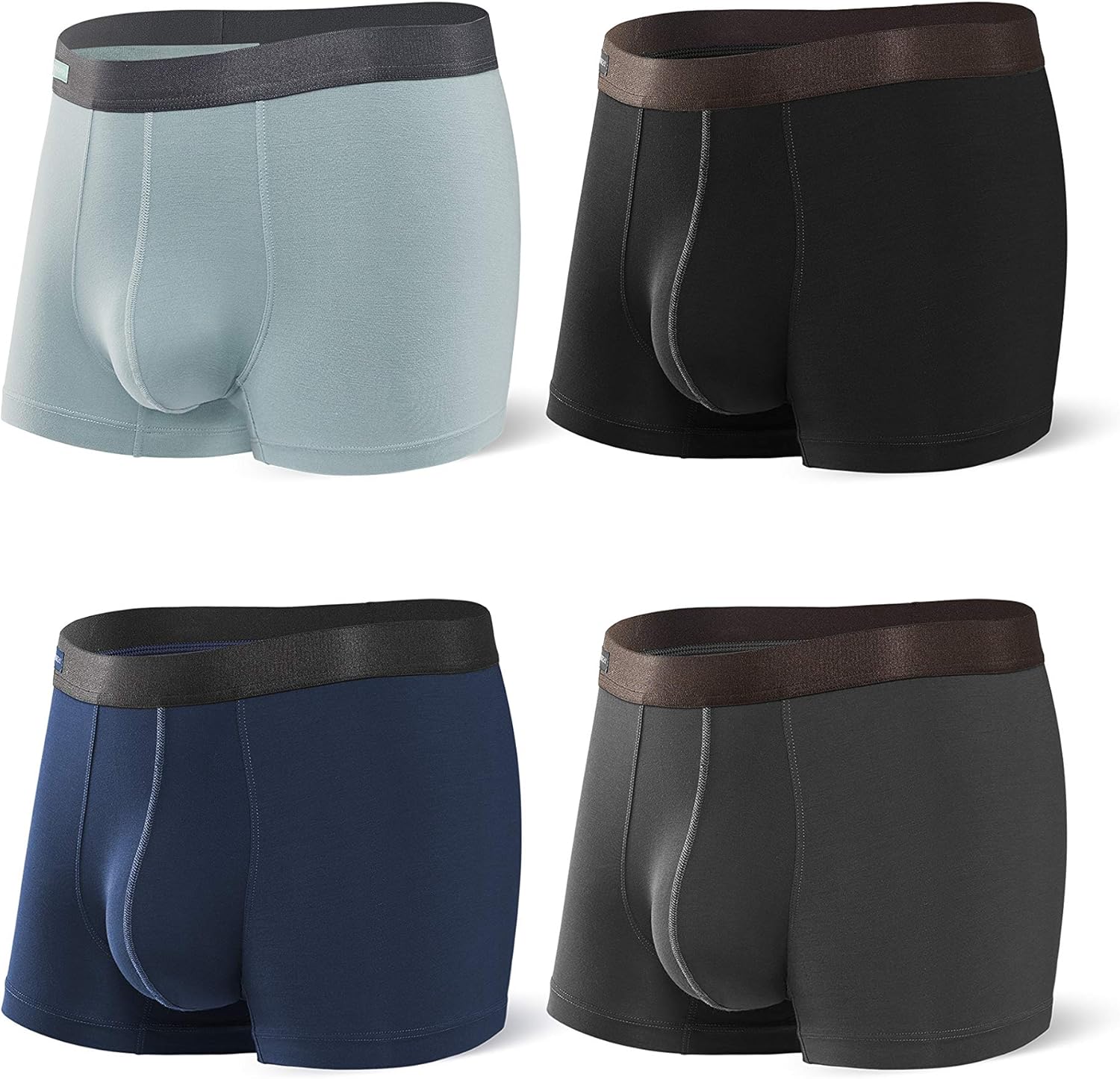 DAVID ARCHY Men's Underwear Bamboo Rayon Breathable Trunks Basic Solid Ultra Soft Underwear in 4 Pack: Clothing