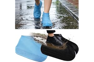 2 Pairs Waterproof Shoe Covers, Non-Slip, Reusable Silicone Boot Covers, Stretchable and Foldable, Rubber Rain Shoes, Perfect