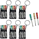 ZUGAR LAND Mini Screwdriver Set Keychain with 3 Tools (2.5") Miniature Metal Screwdriver Set Key Chains Includes 2 Flathead Screwdrivers and 1 Crossing Screwdriver in a Portable Pouch (1 Pack)