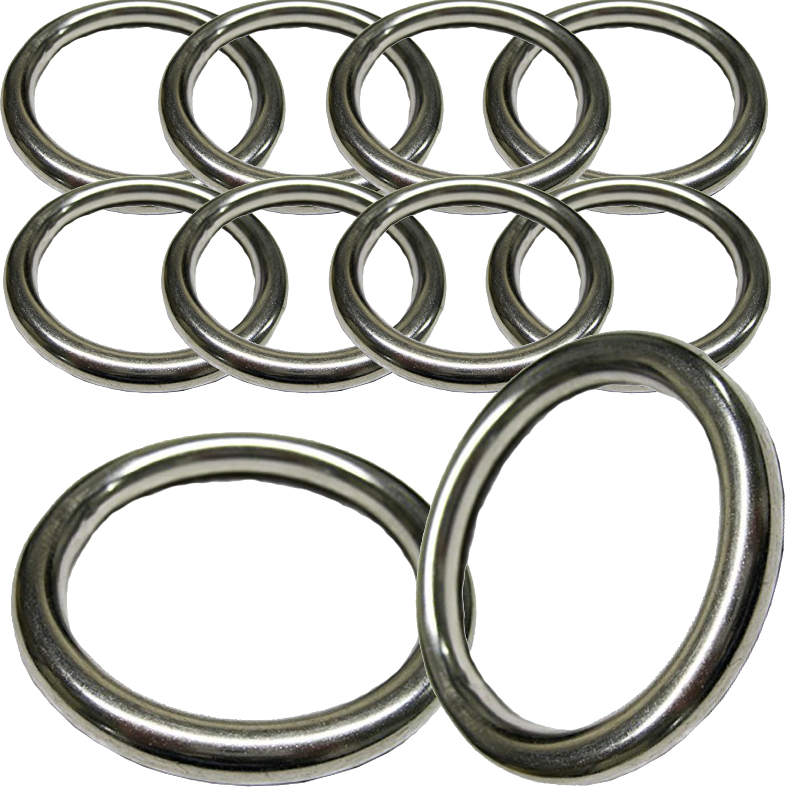 O Ring Stainless Steel Welded Marine Grade Polished Finish 3mm x 20mm - (pack of 10)