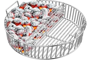 ONLYFIRE only fire Stainless Steel Charcoal Ash Basket Fits X-Large Big Green Egg Ceramic Grills, Charcoal Basket Big Green Egg Accessories
