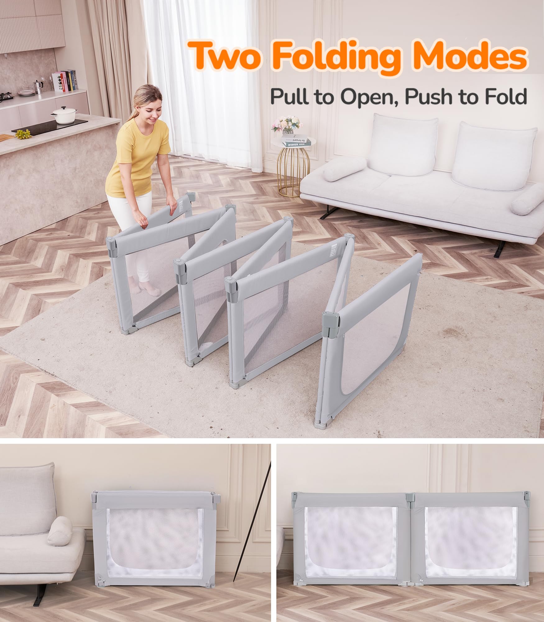 Dripex Foldable Playpen, Extra Large Baby Playpen, 71