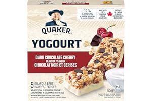 Quaker Yogourt Dark Chocolate Cherry Flavour Granola Bars (5 bars x 35g)