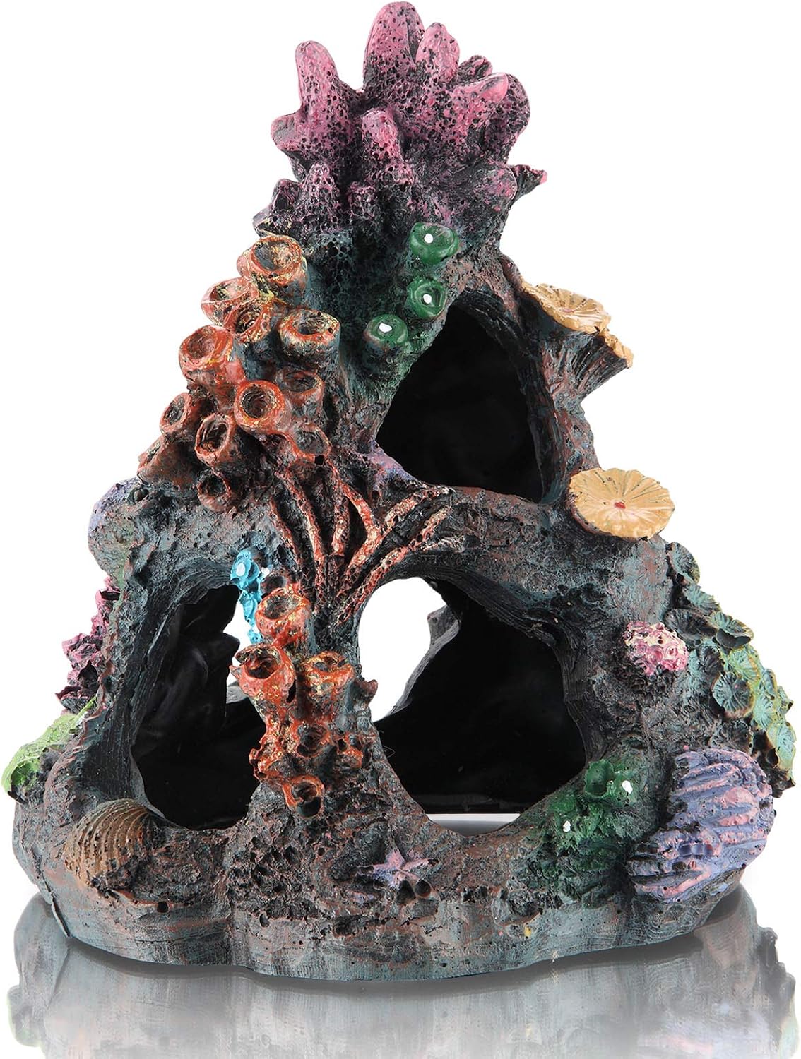 DOHAOOE Aquarium Coral Decoration Fish Tank Rock Mountain Cave Ornaments for Betta Fish, Colorful