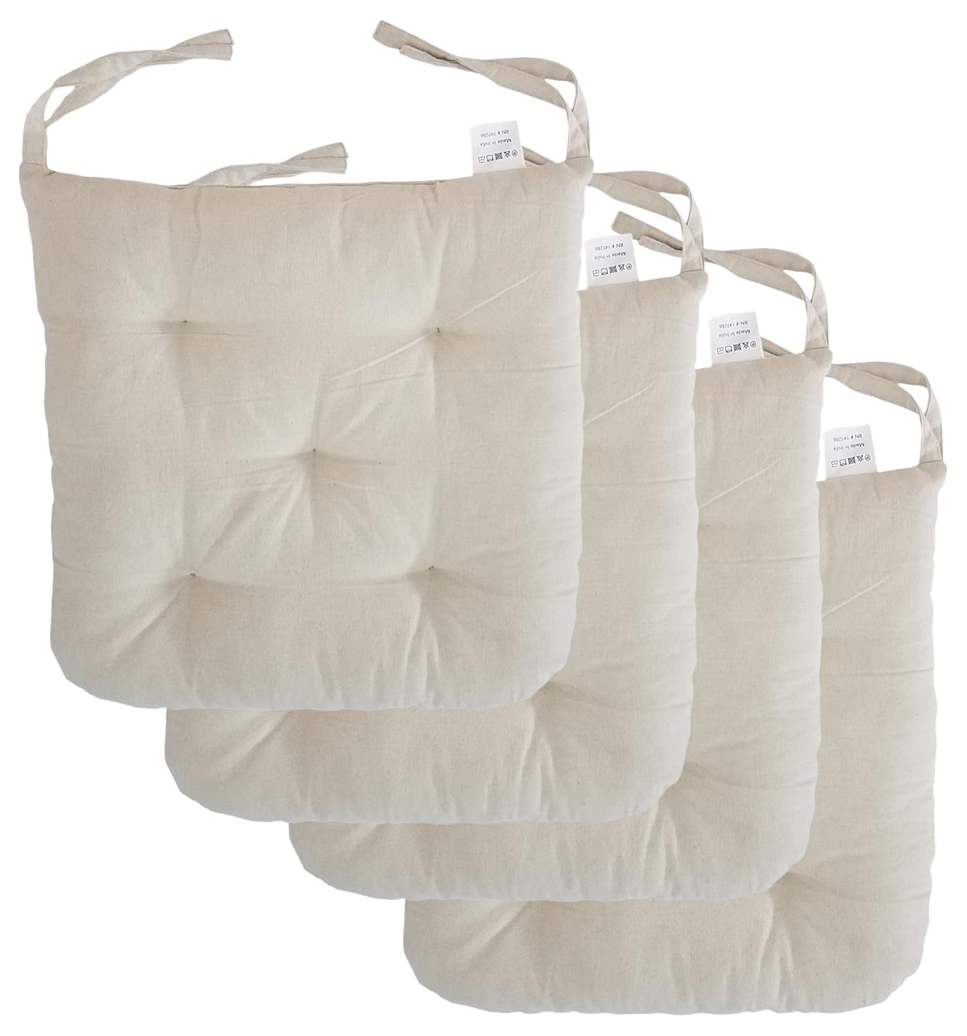 Cojines para sillas de algodón 100% con lazos (4 unidades ...