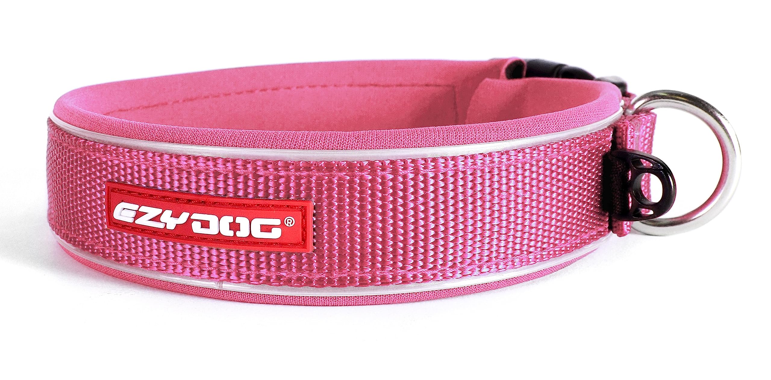 EZYDOG Classic Neo Dog Collar | Dog Collar Small, Medium, Large Dogs, Reflective Dog Collar, Supreme Comfort, Soft Neoprene Material, Non-Corrosive (Small (34-38cm), Pink)