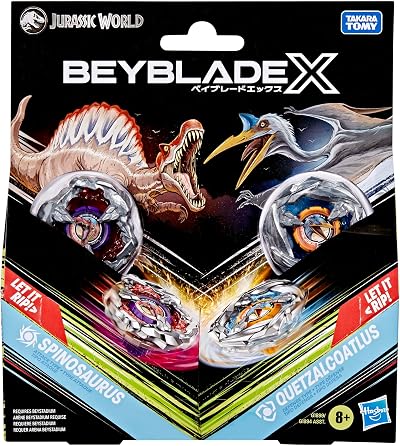 Beyblade X Jurassic World Spinosaurus vs Quetzalcoatlus Multipack Set